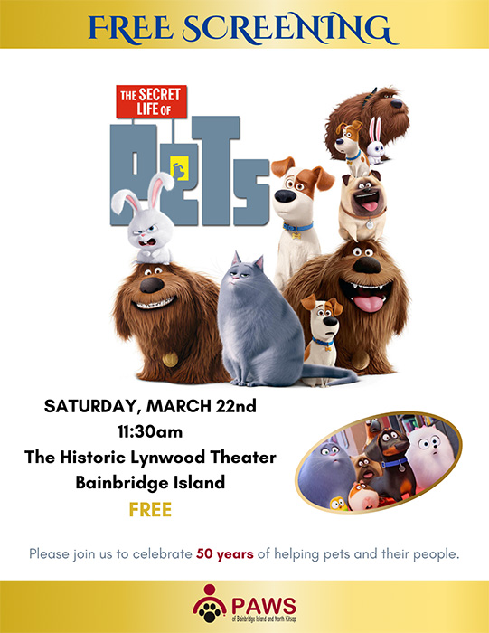 The Secret Life of Pets poster for free screening
