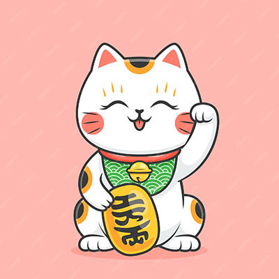 Maneki Neko cute cat graphic